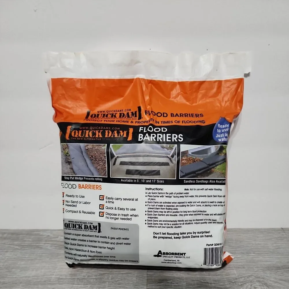 Quick Dam Flood Barrier Fabric Black 6-In. x 10-Ft ‎ New 1 pack